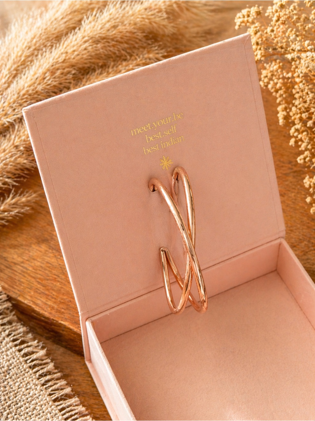 Rose Gold Twisted Hoop Bracelet